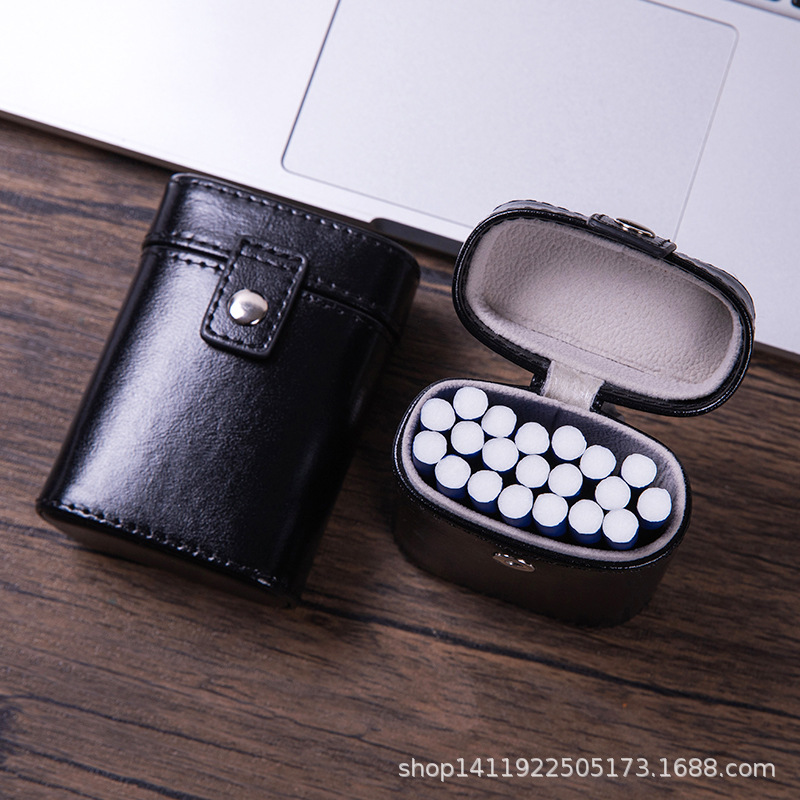 Wholesale Leather-Textured Cigarette Case for Men, Premium Lightweight 20-Cigarette Metal Leather Cigarette Case, Cigarette Holder, Direct from Manufacturer