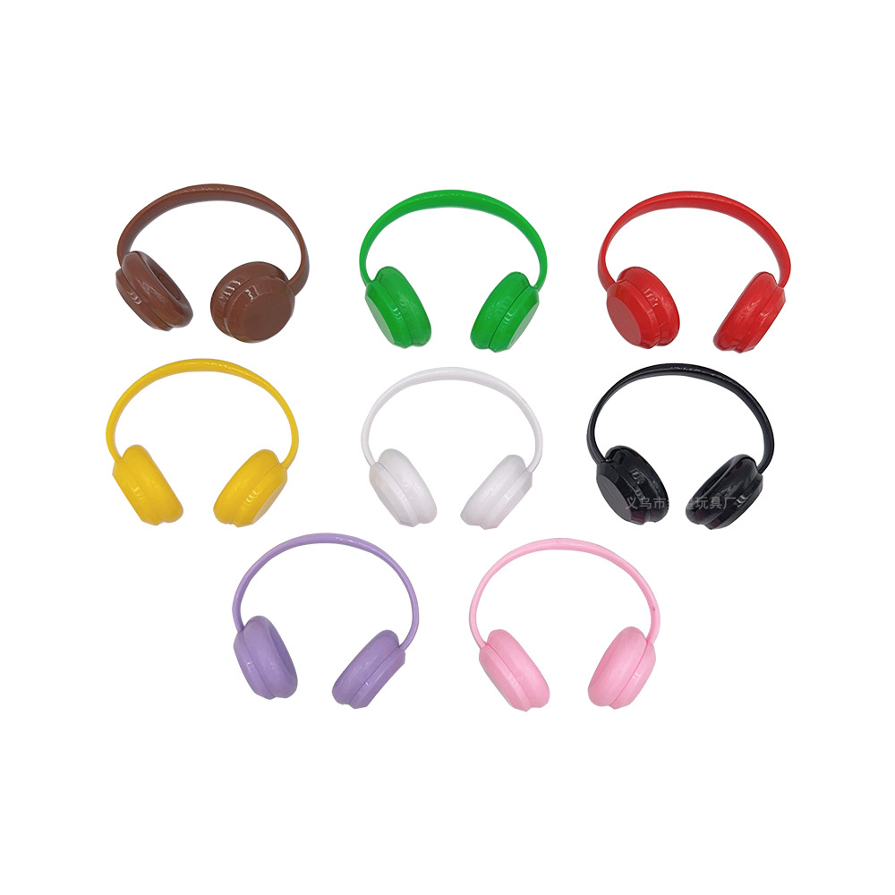 17cm Plush Headphone Decoration Toy Trendy Cool Headphone Shoe Set Doll with Dressing Accessories