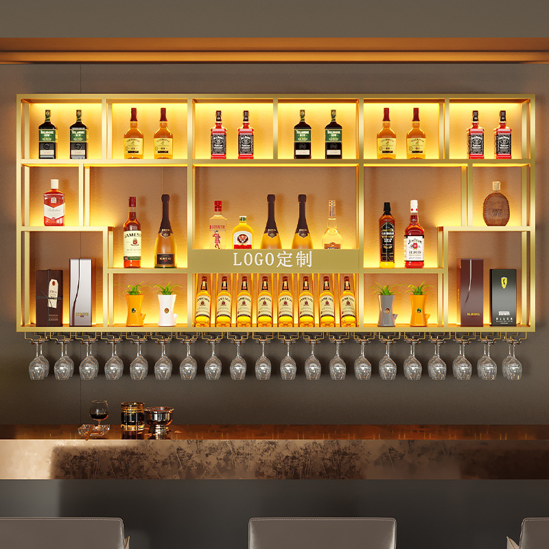 Bar Bar Bar Wine Rack Wall Hanging Red Wine Cabinet Hanging Wine Display Rack Wall Creative Storage Rack for Red Wine