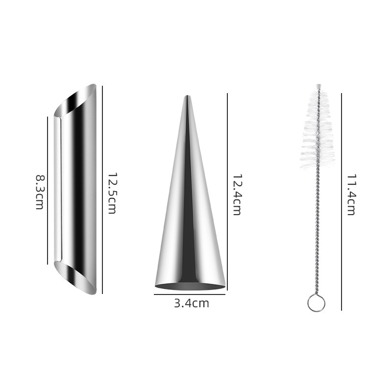 silver Danish conical tube baking gadget stainless steel hollow horn bag mold horn crisp Danish crisp god