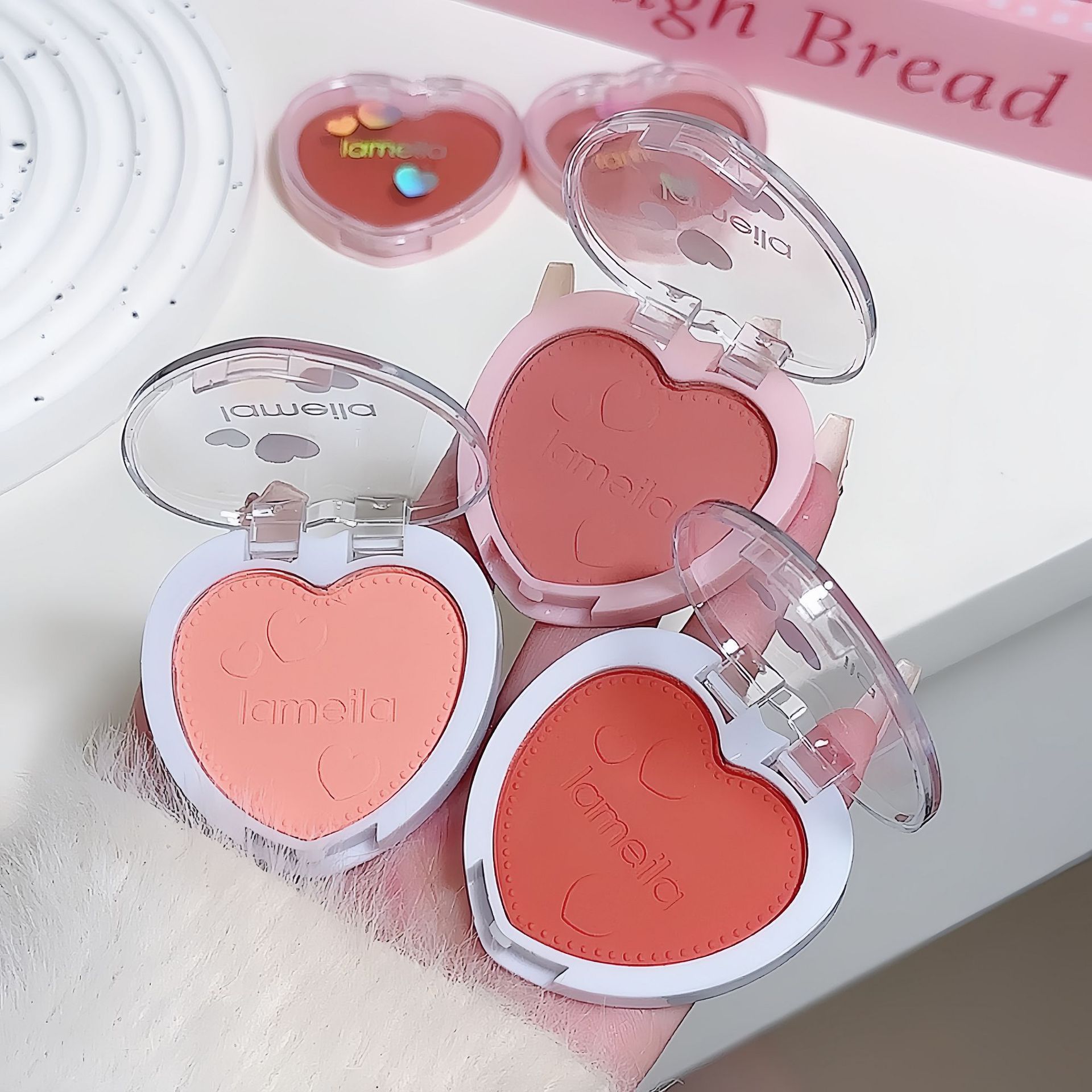 Lamela Student Rouge Blush Palette Nude Makeup Repair Single Color Beginner Female Single Color Heart Blush 5107