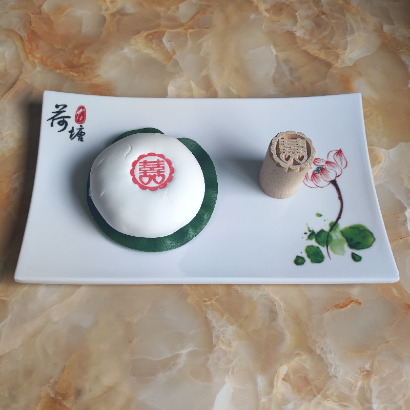 Wooden Stamp Su Style Moon Cake Bean Sauce Snack Steamed Buns Steamed Bun White Pie Pasta Pattern Wooden 3.5cm