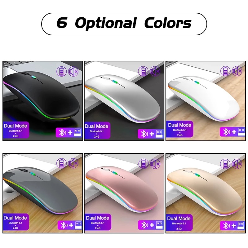 Wireless Mouse, Rechargeable, Bluetooth Dual-Mode, Suitable for Computers and Laptops, Compatible with Huawei and Lenovo, Ergonomic Tablet