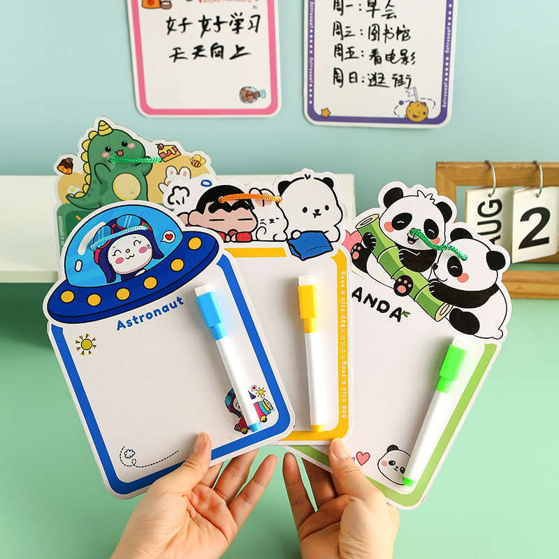 Cartoon Erasable Drawing Board Children's Kindergarten Early Education Double-sided Writing Graffiti Drawing Board Student Erasable Writing Message Board