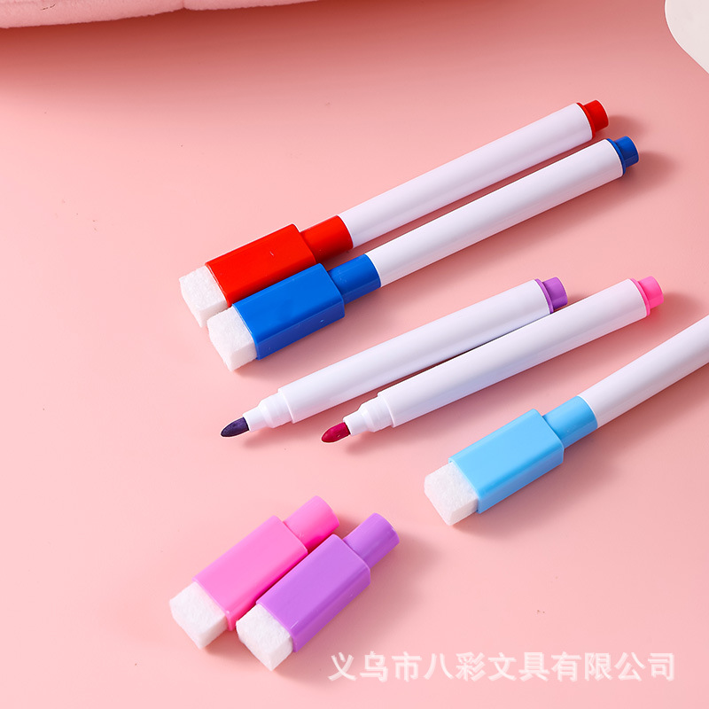 With magnetic erasable pen without leaving marks square head color core with brush whiteboard pen children's drawing board graffiti pen 