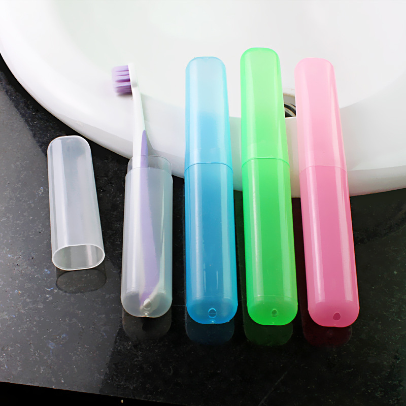 Travel Portable Toothbrush Box Set Colorful Candy Color Frosted Toothbrush Protective Cover Dustproof Toothbrush Storage Box