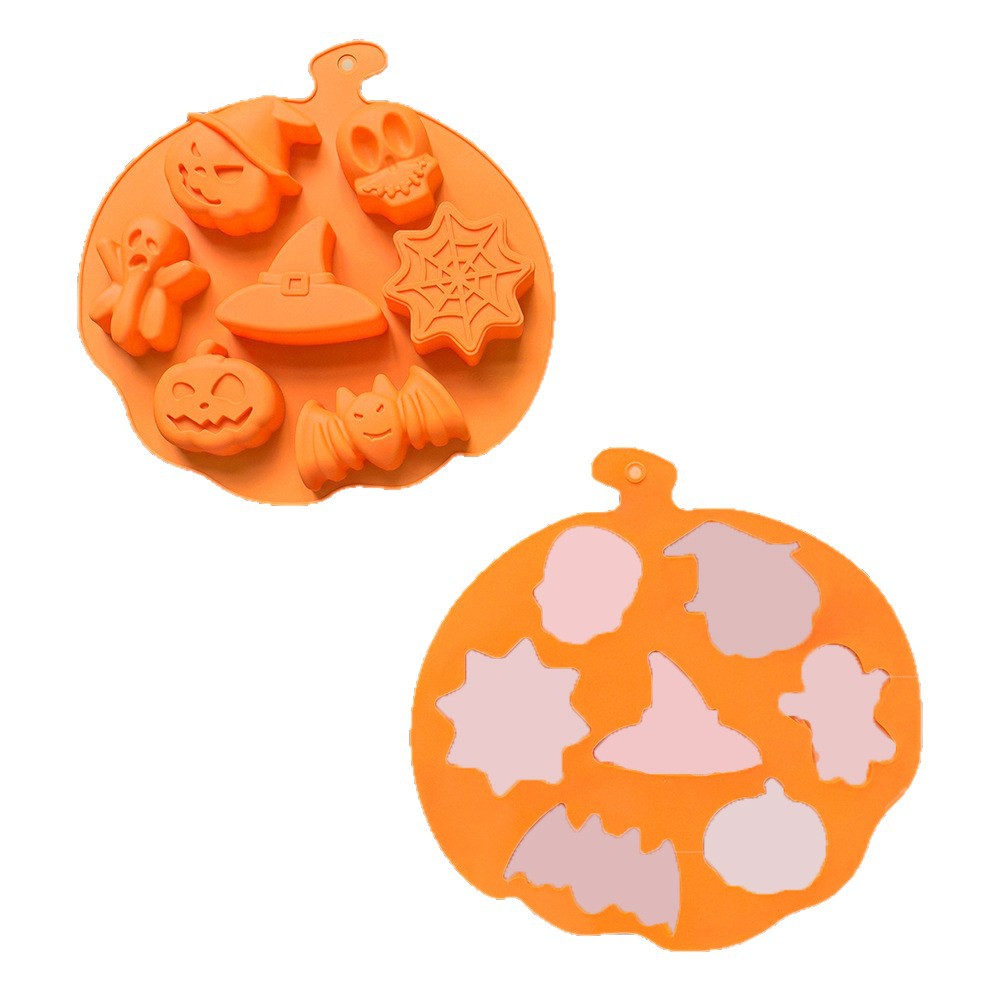 7 even Halloween spider web candle silicone mold suitable for aromatherapy soap handmade DIY mold 541