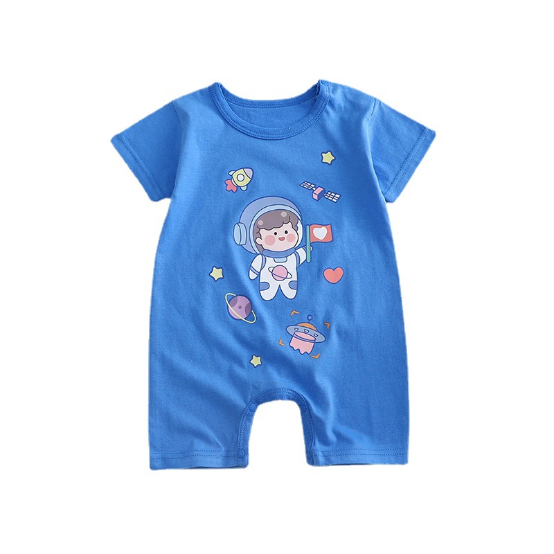 New Baby Climbing Clothing Cotton Summer New Korean Style Baby Men's Thin Women's Short-sleeved Children's All-in-one Clothes