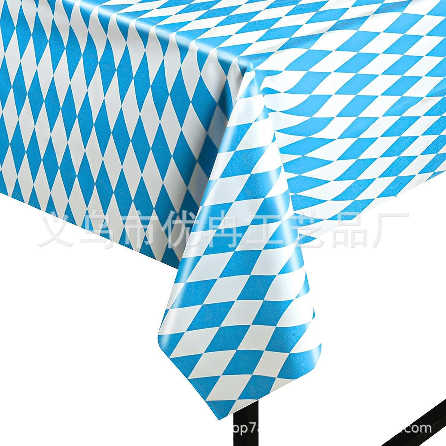 Germany Munich Blue Square Beer Festival Disposable PE Plastic Dining Cloth Tablecloth Tablecloth Party Arrangement Supplies