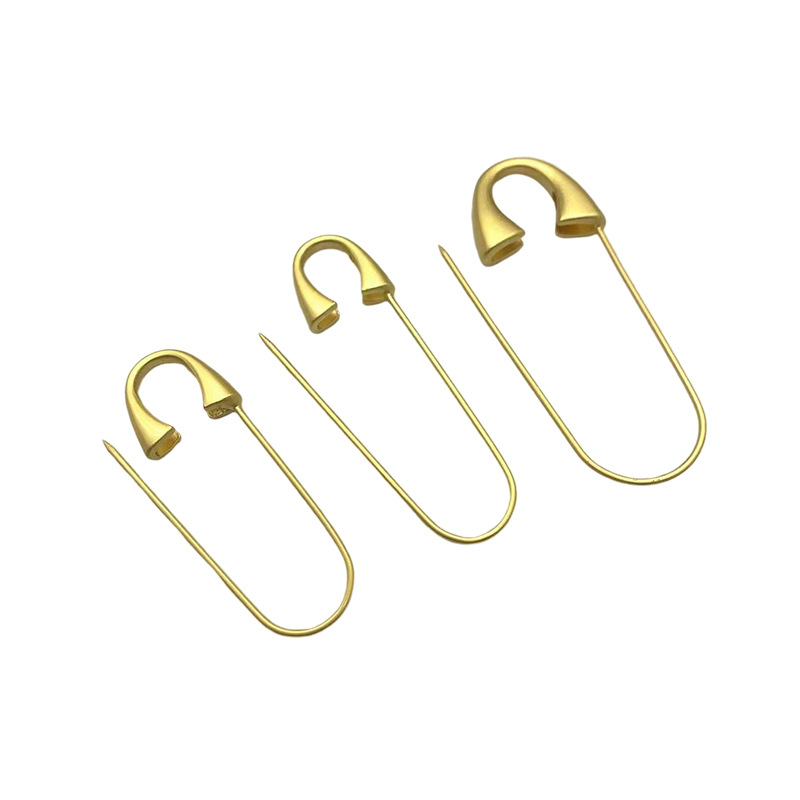 Factory supply diy jewelry accessories light luxury fashion gold color retention pin variety of simple brooch accessories