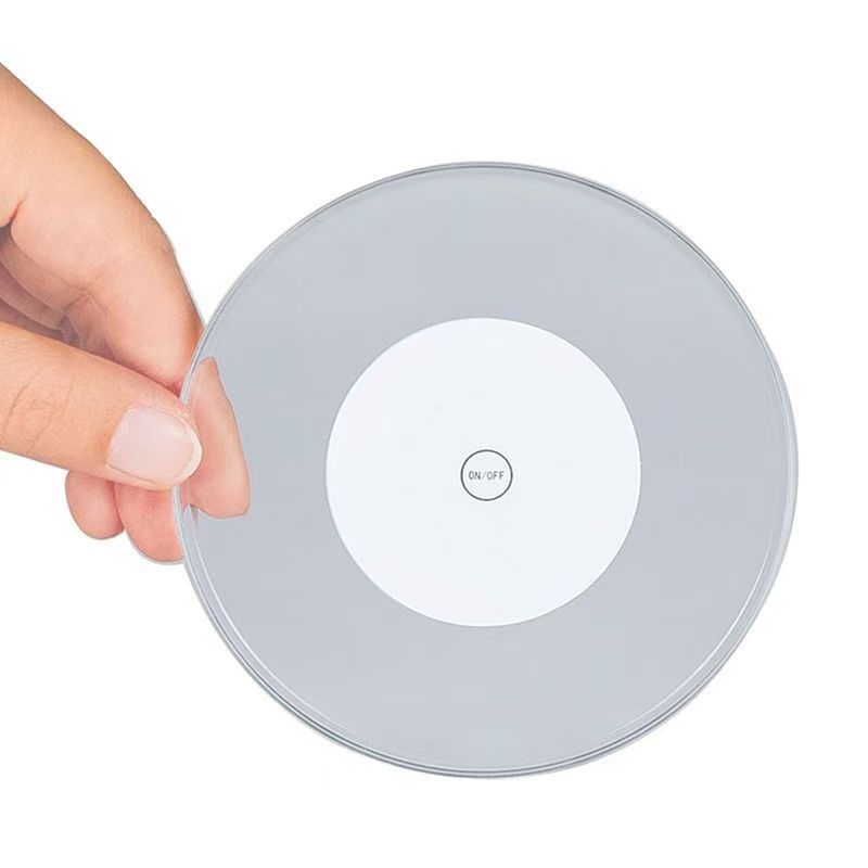 Colorful led acrylic luminous coaster ktv bar night atmosphere transparent luminous coaster flash cup stickers wholesale