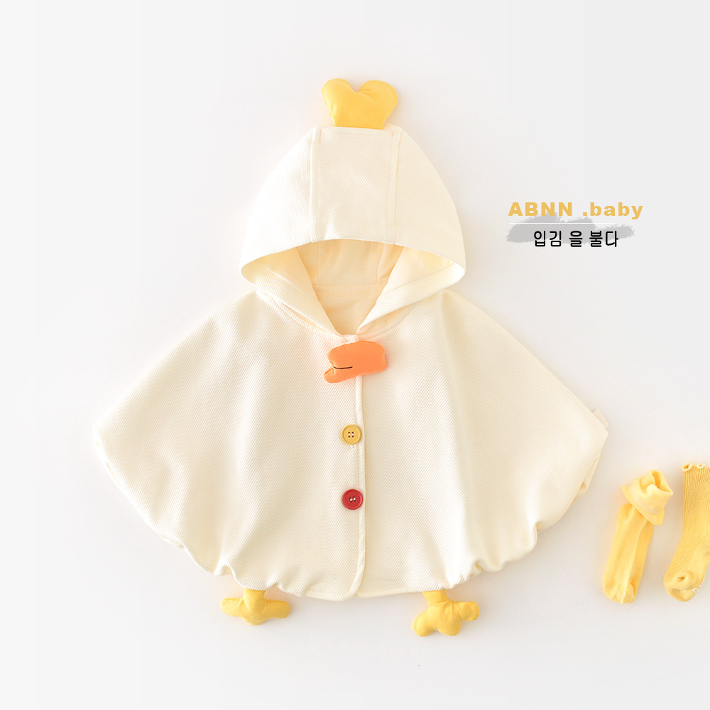 Одежда Yueji, весенние наряды для младенцев, карнавальные вещи, новорожденные 0-3 года, ветронепроницаемый плащ с капюшоном, куриный плащ 51106