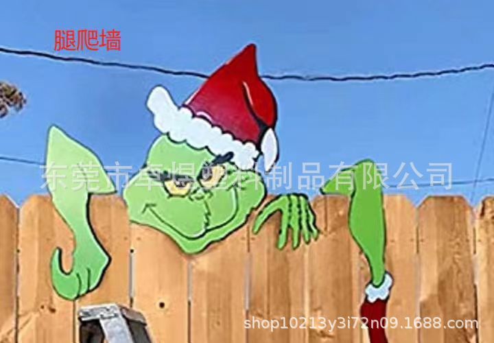 Cross-border New Christmas Insert, Outdoor Green Fur Monster Grinqi Courtyard Ground Insert, Garden Lawn Decoration Sign