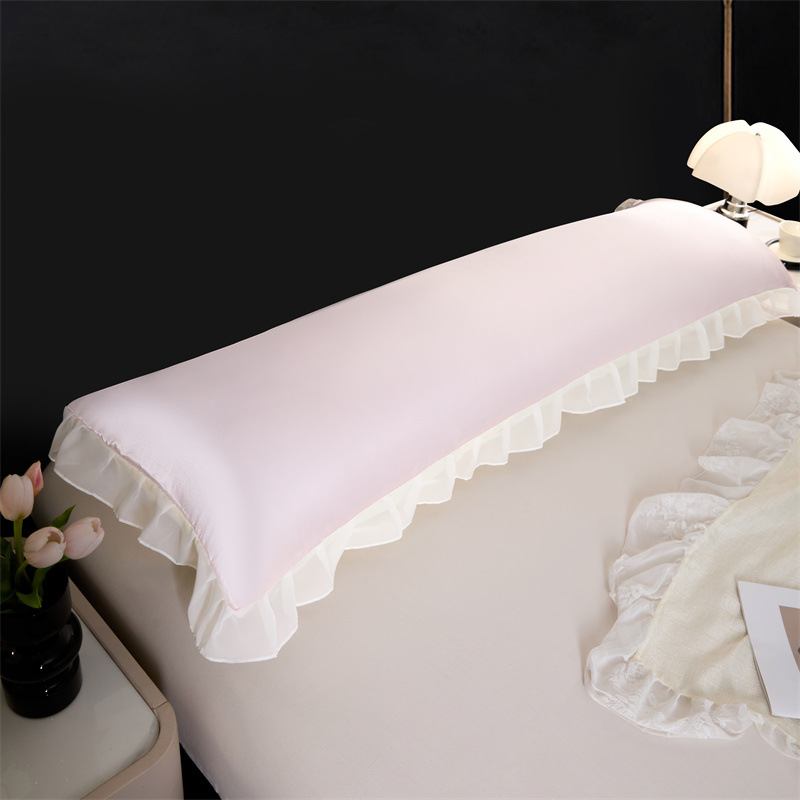 Luxury Silkman Factory Store 2025 New Princess Style Summer Ice Silk Pillowcase Double Couple Pillowcase Extra Long Pillow