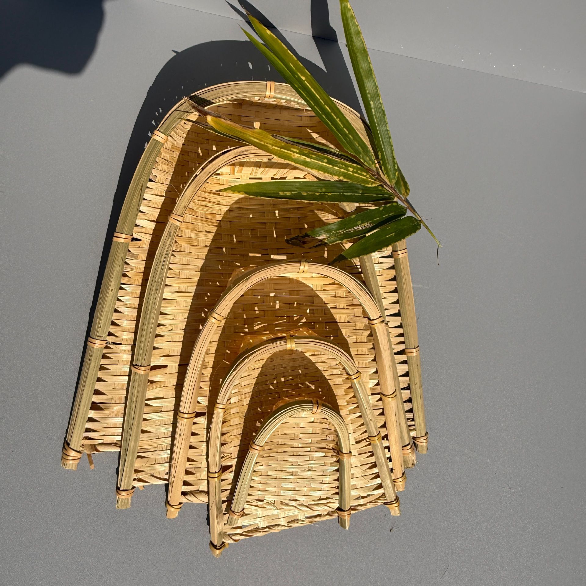 Bamboo Woven Dustpan Mini Woven Decorative Props Hotel Dustpan Agricultural Dustpan Trendy Small Open Dustpan