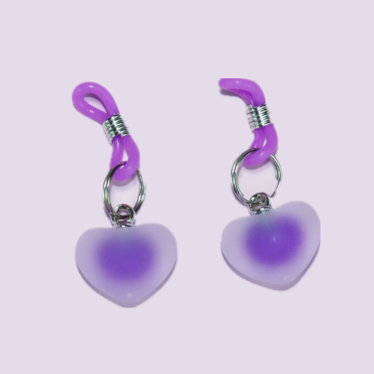 New Peach Heart-Shaped Sm Erotic Teasing Nipple Clamps Silicone Rubber Band Breast Bell Breast Clamp Bondage Flirting Toy