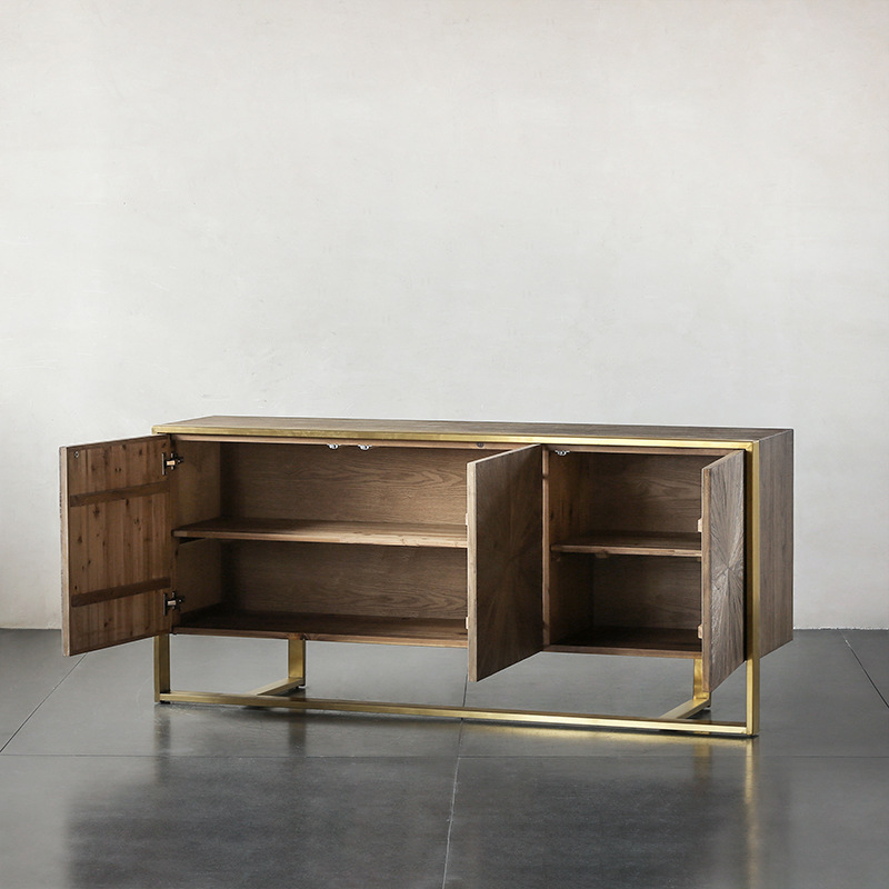 Modern Minimalist Solid Wood Sideboard for Home, Nordic Style Wall-Mounted Light Luxury Entryway Table