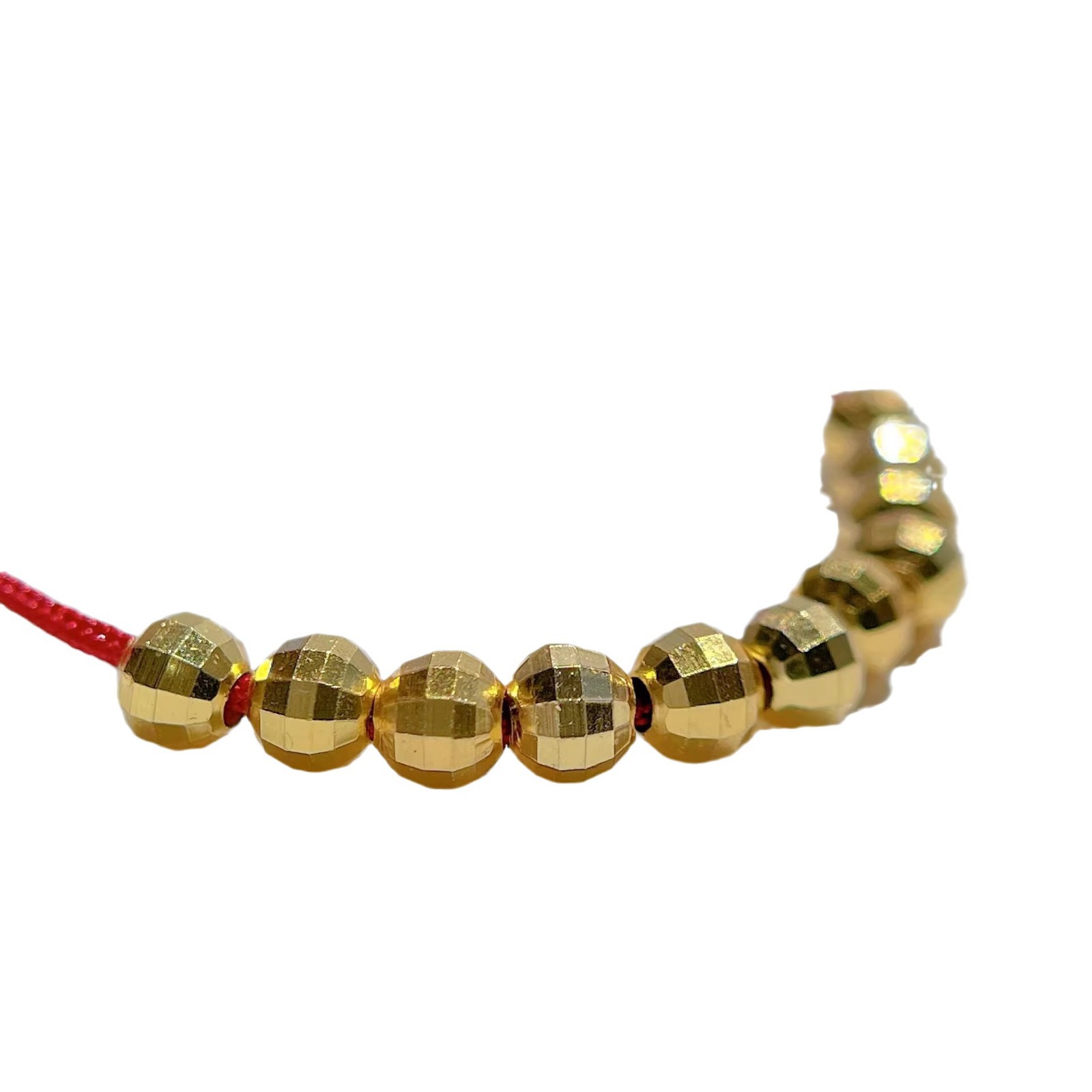 Pure 18K Gold Bundi Beads Au750 Laser Transfer Gold Beads Loose Beads Gold Beans Passepartout Bead Accessories Water Shell Gold