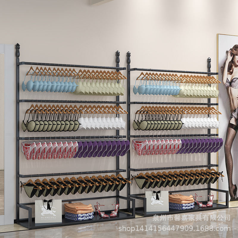 Underwear store display stand floor bra underwear underwear rack wall side hanging shelf underwear display rack multi-layer
