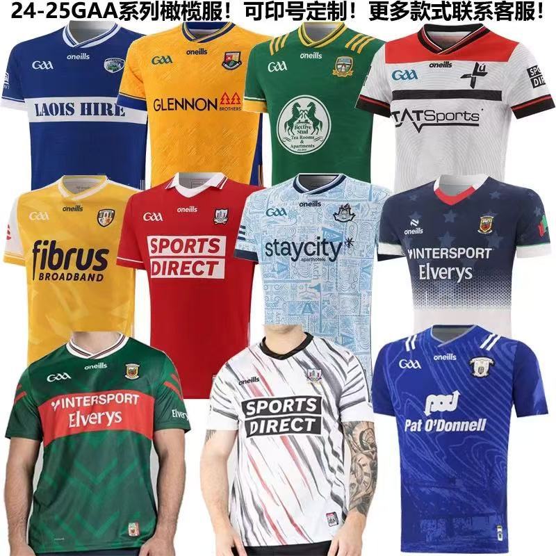 2024-25Gaa Мис Красный Росс Антрим Дублин Корк Мио Футболка с коротким рукавом Рагби Спортивная одежда