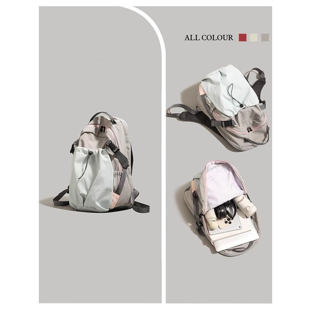 Nylon Cloth Backpack 2025 Fashionable Large Capacity Lightweight Backpack Junior High School Senior high school Student Schoolbag Short Distance Travel Bag