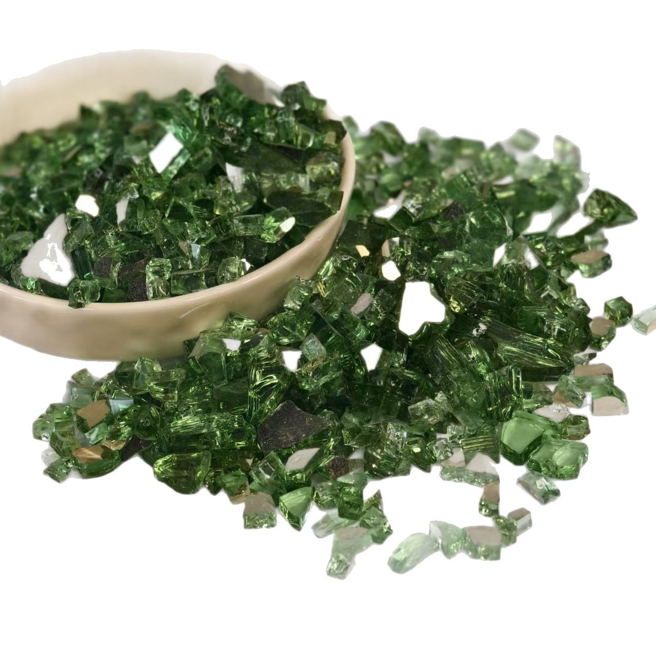 Green Glass Sand Nail Art Decoration Materials Colorful Super Shiny Crushed Glass Wholesale Mosaic Glass Sand Nail Art Glitter