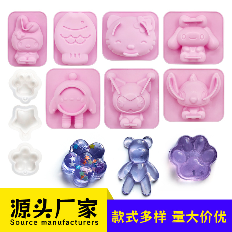 Ручное лепка Le DIY силиконовая форма мультяшный медведь кошачья лапка капля клея абразивный инструмент кросс-бордерная лаковая форма для желе воска