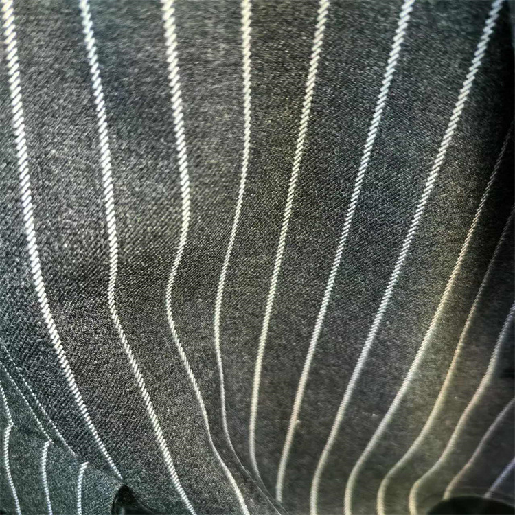 Spot Autumn and Winter Wide and Thickeneded Tr Stretch Stripesd Suit Suit Fabric Twill Stretch Fabric 1.5 Stripes Spacing