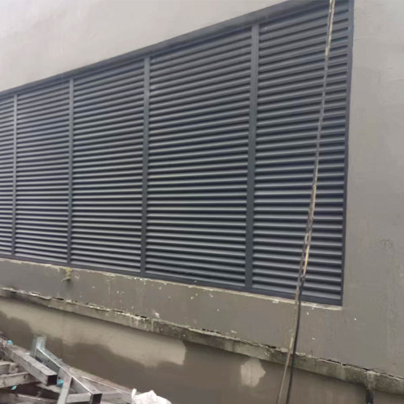 Manually Adjustable Aluminum Alloy Blinds Outdoor Rainproof Air Conditioner Blinds Rainproof Ventilation Double-Layer Blinds Vents