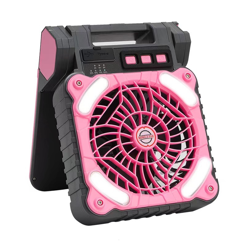 Solar Fan Outdoor Camping Portable Rechargeable Fan Amazon Hot Sale Outdoor Camping Lighting Fan Light
