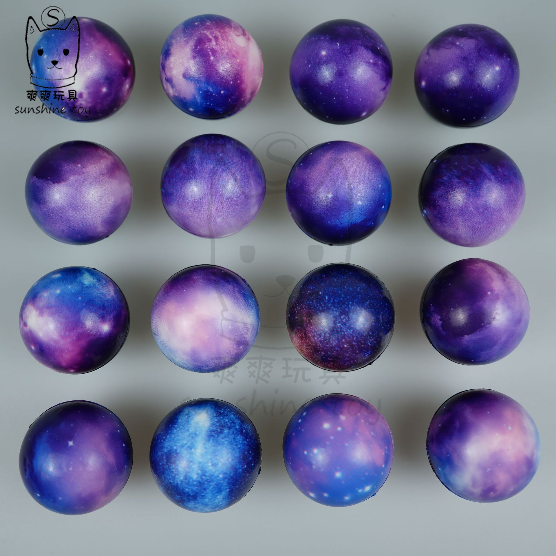 Кросс-Бордер 63мм Пенный Синий Звёздное Небо ПУ Мяч Солнечная Система Луна Восемь Планет Детская Научная и Образовательная Игрушка Стресс Мяч