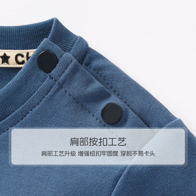 Boys' Short-sleeved Class A Children's Wear 2025 Summer Little Boy's Casual All-match Top Children's Round Neck T-shirt Children's Pure Cotton