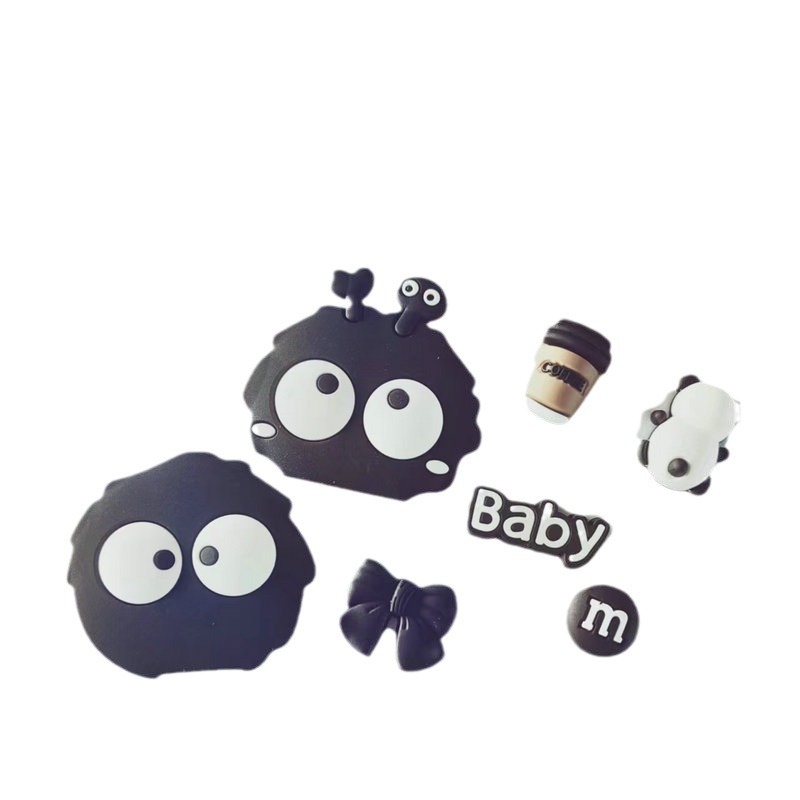 pvc soft patch briquettes briquettes series handmade diy cell phone case accessories hole shoes accessories wallet silicone patch