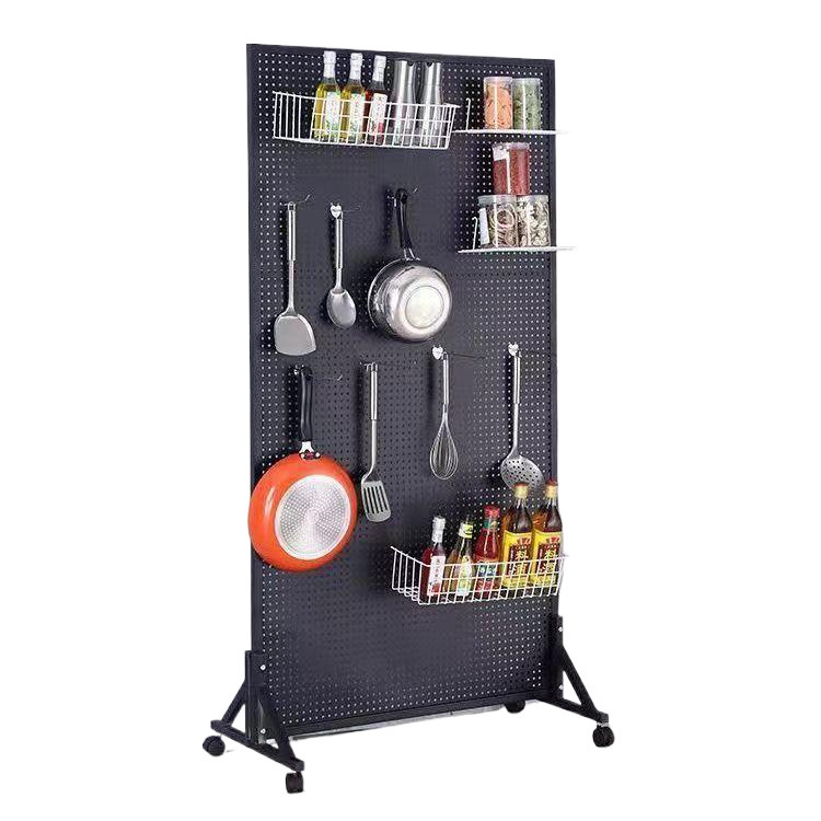 Vertical Floor Stand Round Hole Hole Board Shelf Jewelry Display Rack Kitchen Accessories Storage Rack Supermarket Shelf