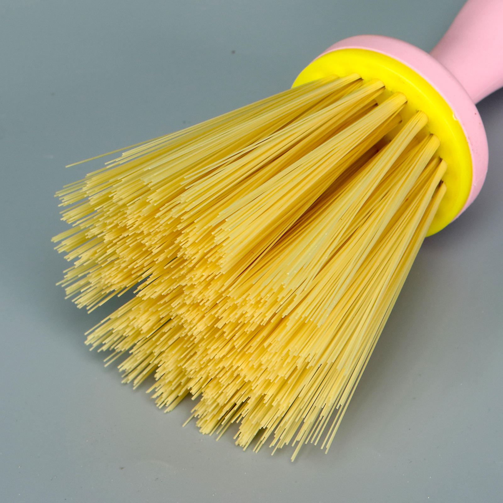 Household cylindrical plastic long handle pot brush kitchen stove bowl cleaning descaling brush gap cleaning ash sweeping pot brush