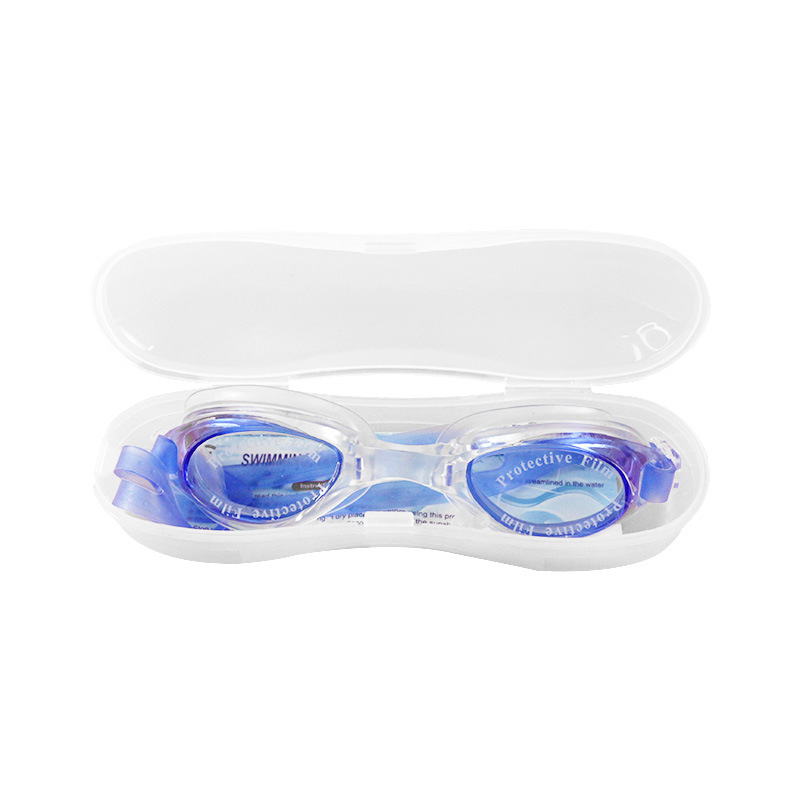 Manufacturer's Spot Wholesale Transparent Swimming Goggles Diving Waterproof Adult and Children's Swimming Goggles with Nose Clip Earplugs Adjustable Elasticity