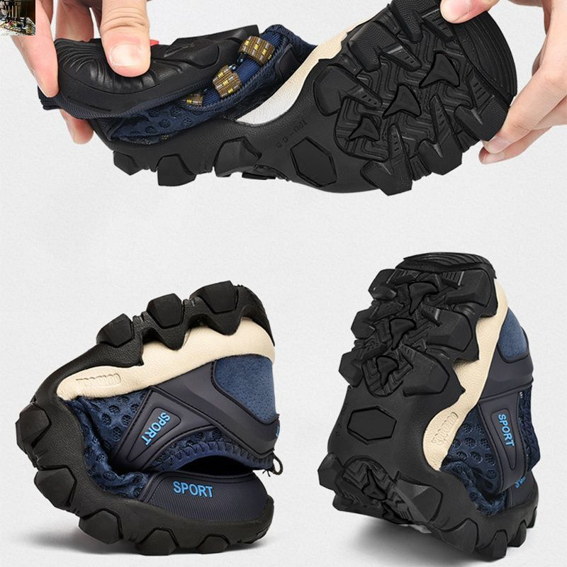 Men's Mesh Shoes 2023 Summer New Men's Sports and Casual Mesh Trendy Shoes Korean Style Mesh Breathable Wading Hiking Shoes