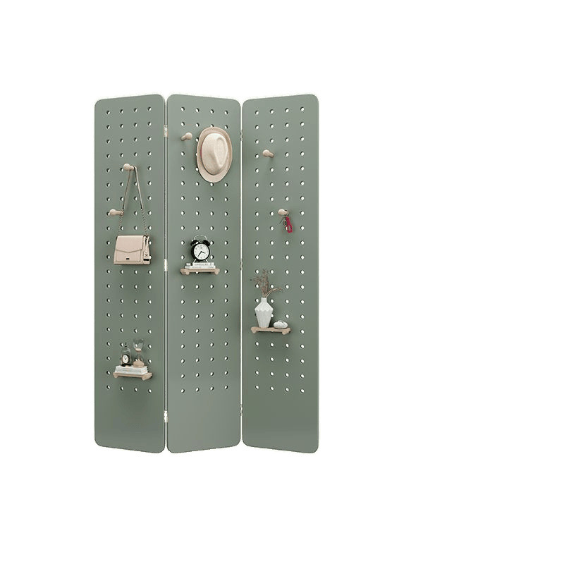 Living Room Entrance Solid Wood Screen Foldable Partition Hole Board Yoga Storage Rack Simple Vertical Folding Screen Free Shipping