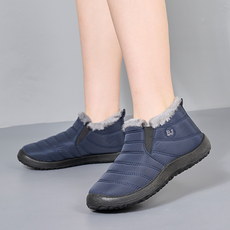 Foreign Trade New Spot Cotton Shoes Large Size Women's Shoes Fleece-Lined Warm Soft Sole Snow Boots Women's Thickeneded Winter Men's Shoes Cross-Border