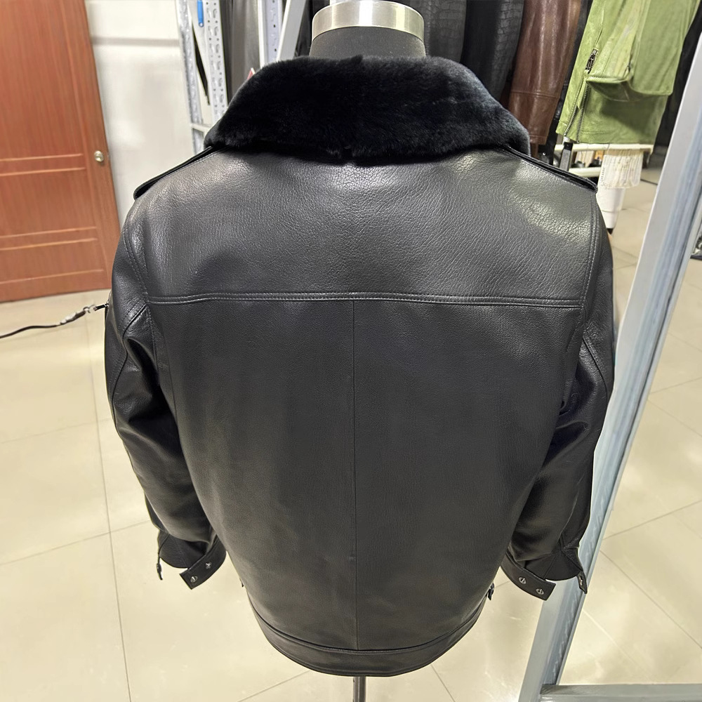 Duty Leather Clothing Security Guard Leather Cold Suit Patrol Winter Men's and Women's Haining Leather Clothing Factory Men's Leather Jacket