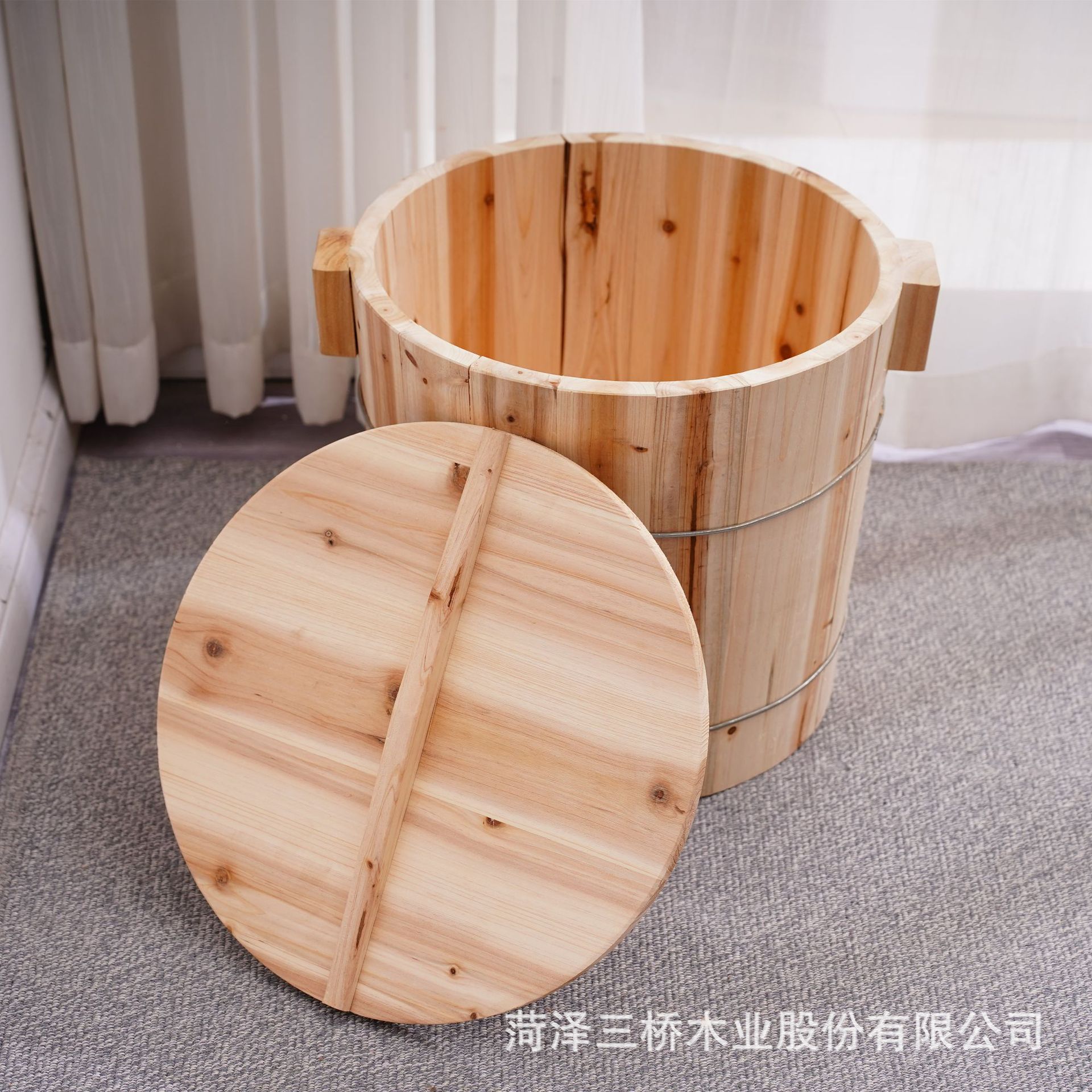 Ready-Made Commercial Steaming Rice Bucket, Wooden Kitchen Steamer for Home Use, Available in Various Sizes, Solid Wood Steaming Rice Bucket