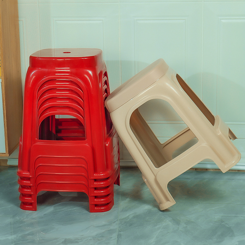 Factory Batch Thickened Plastic Stool Household Plastic Bench Adult High Stool Stackable Plastic Chair Plastic Shoe Changing Stool