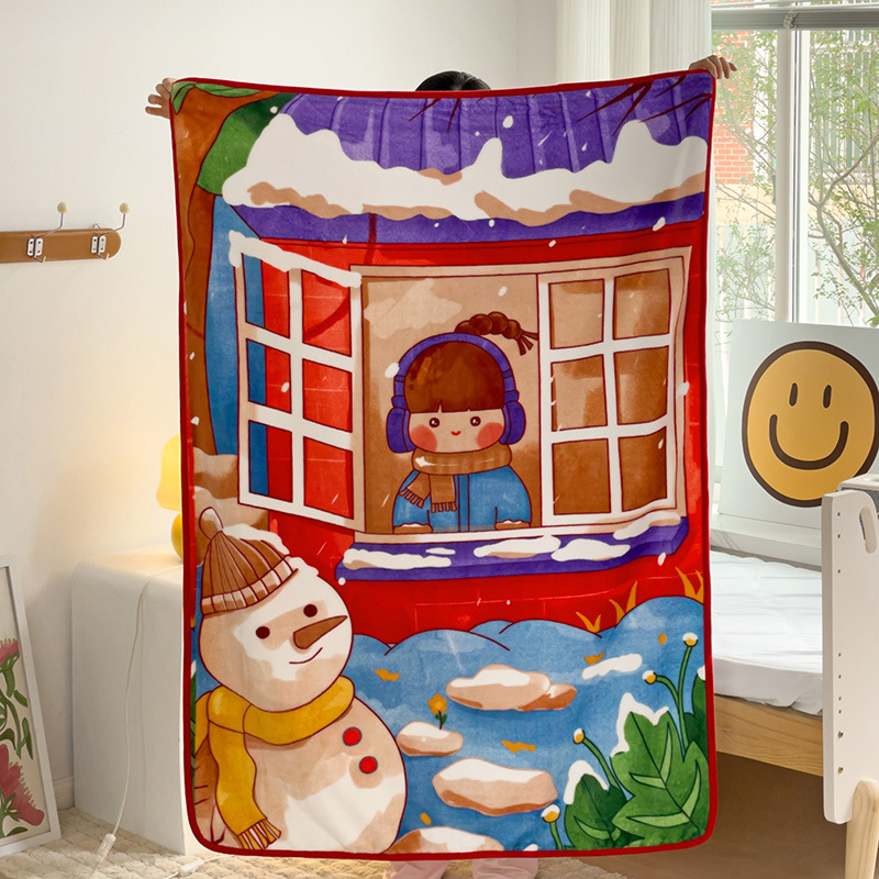 Cross-border popular strawberry bear children's blanket single-layer cartoon flannel blanket Hello Kitty coral fleece blanket wholesale