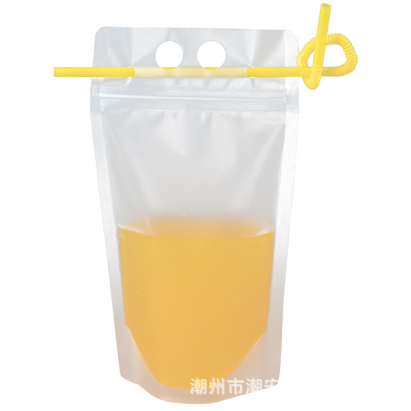 Cross-border beverage bag milk tea bag disposable fruit tea bag frosted self-sealing bag juice bag beverage packaging bag