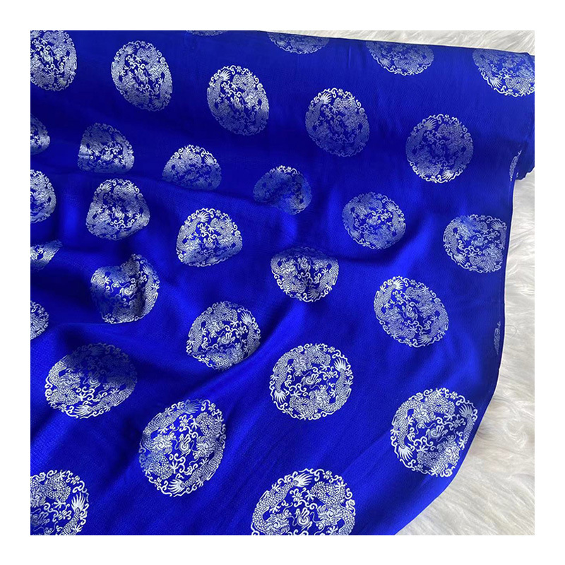 Pisces Jacquard Silk Fragrant Crepe Fabric New Chinoiserie Tang Suit Han Dynasty Cheongsam Heavy Jacquard Silk Fabric