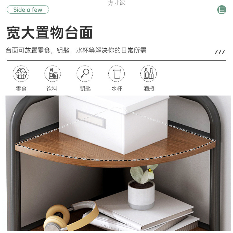 Corner Cabinet Floor-standing Corner Storage Rack Wall Corner Cabinet Living Room Storage Rack Triangle Multi-layer Bookshelf Bedroom Wall Corner Cabinet