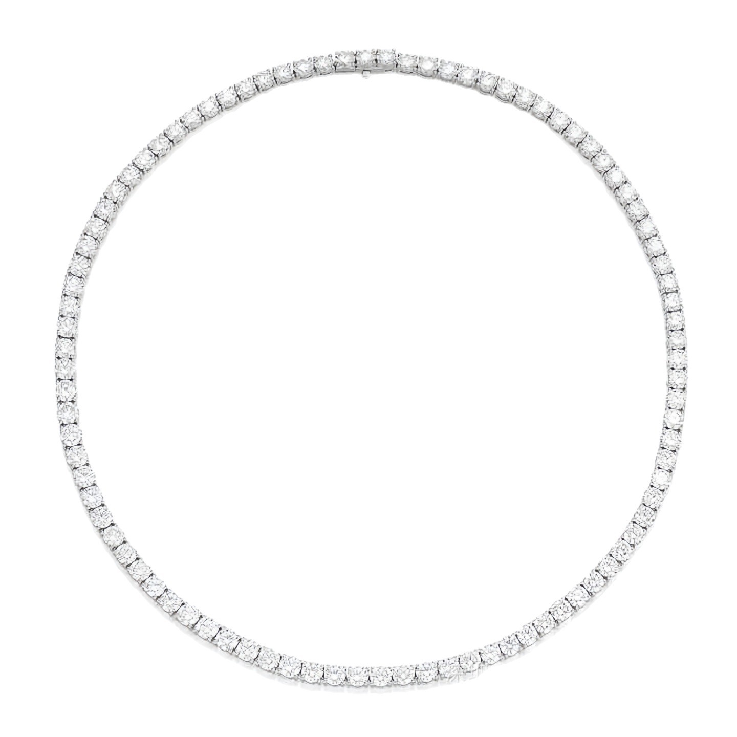 European and American Cross-Border Hot-Selling Real 18K Gold Laboratory-Grown Diamond Tennis Chain Fashion Stylish Versatile Clavicle Chain Necklace for Women