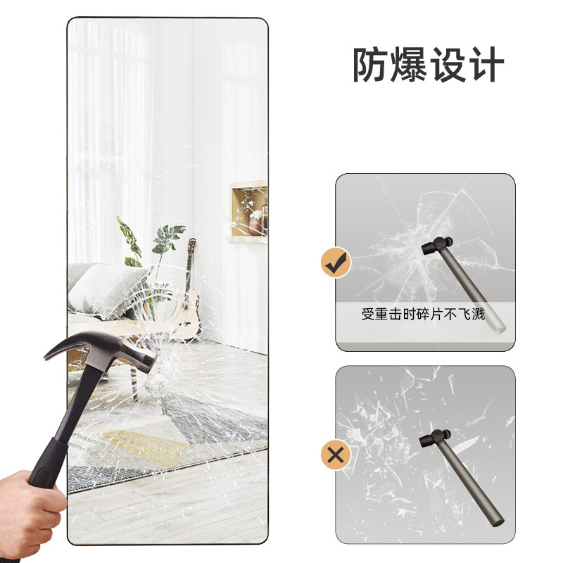 Full-body Mirror Dressing Floor-standing Mirror Household Slimming Wall-mounted Instagram Internet Popular Bedroom Makeup Three-dimensional Fitting Mirror