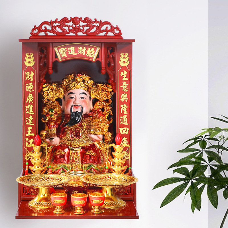 Manufacturer Wholesale Household Buddhist Niche 8inch~26inch Guan Gong Guanyin God of Wealth Wall Hanging Altar Wall Hanging Buddhist Niche