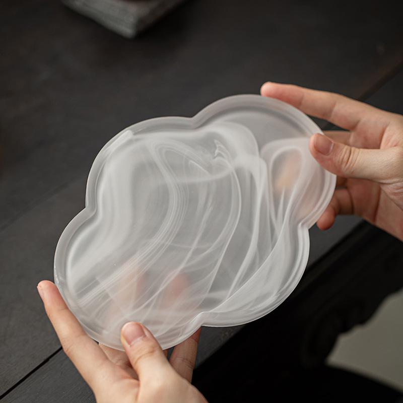 Guofeng ink colored glaze begonia dry bubble table retro Chinese style pot bearing teapot lid bowl tray Xiangyun tea table water storage